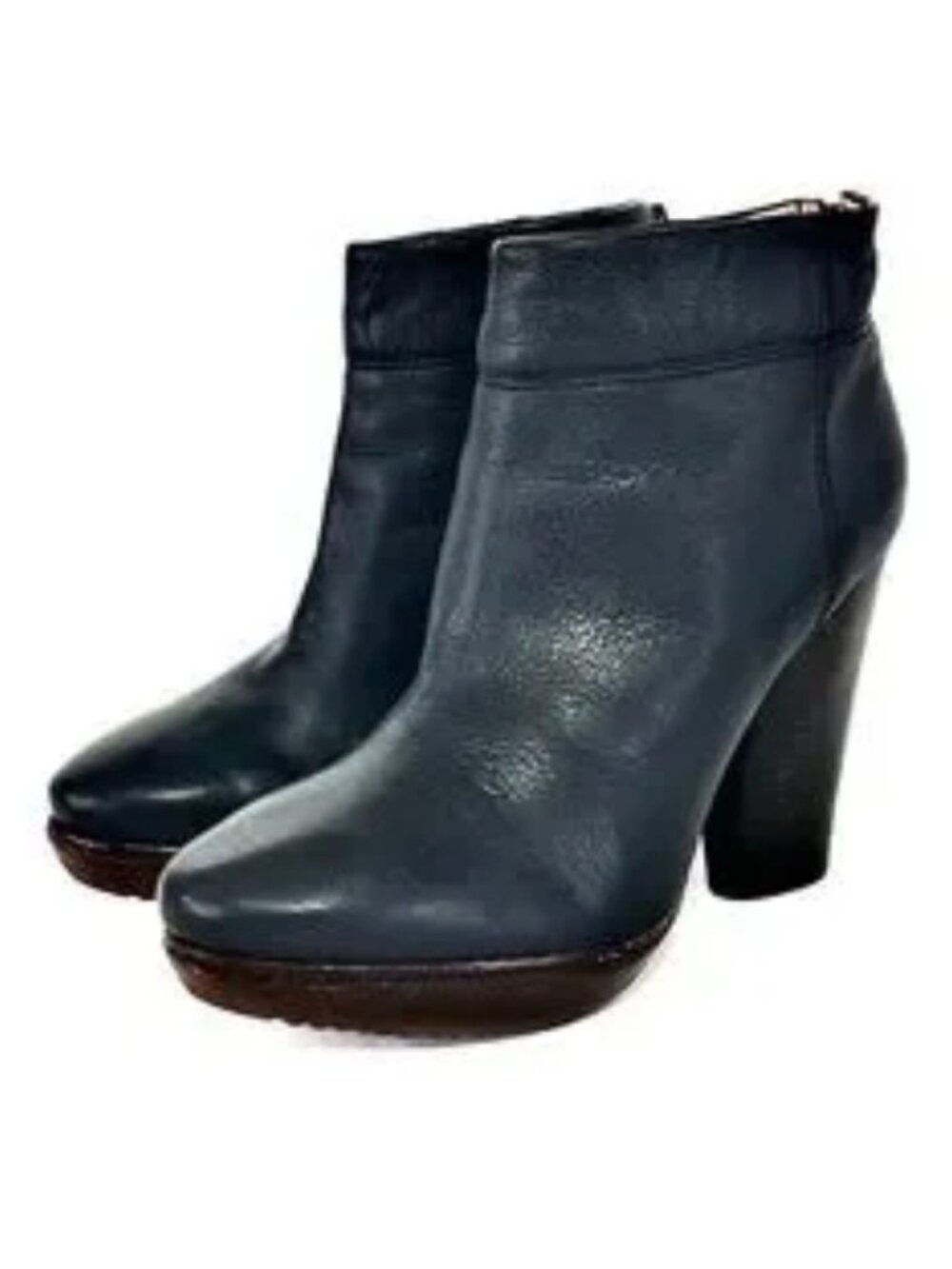 Women's Leather Platform Ankle Bootie sz 7.5 (38) - Black